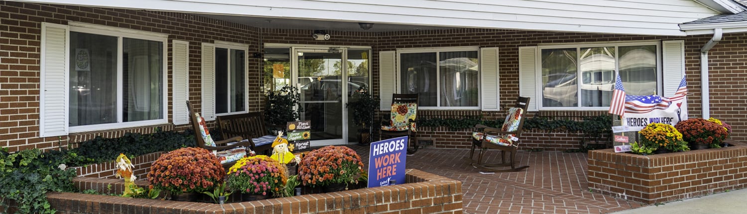 Exterior patio/garden area at Advena Living of Cherryvale (Kansas nursing home/LTC, assisted living & more)